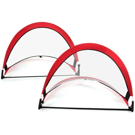 Soccer Ball Net - Gymax Two 2.5ft Pop Up Soccer Goal Set Portable Foldable Training Football Net W/Bag