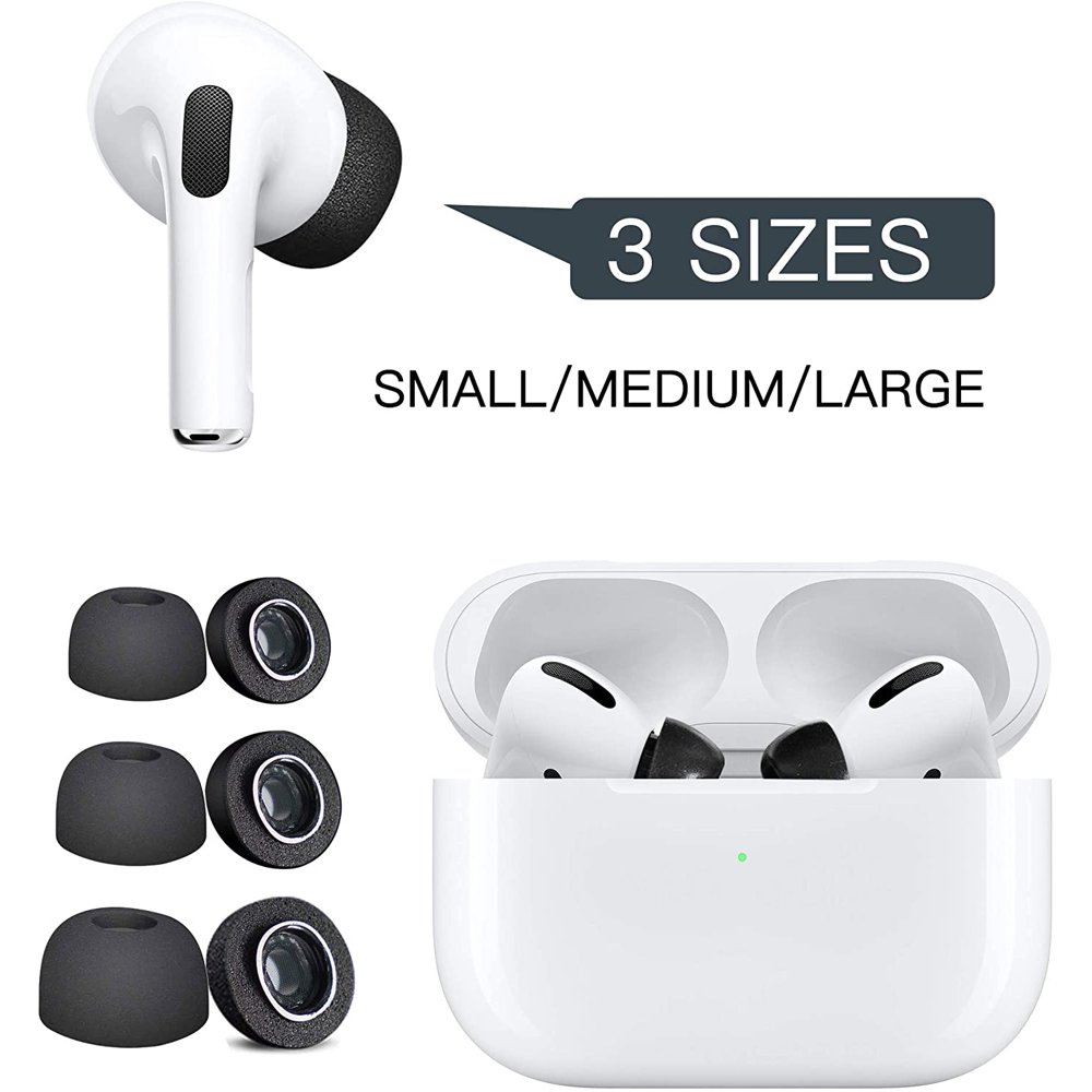 Black Memory Foam Replacement Tips for Apple Airpod Pro Earbud Tips 1