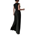 thumbnail image 4 of Stichou Womens Summer 2 Piece Outfit Set Dressy Casual Sleeveless Tank Tops Crew Neck Wide Long Leg Pants with Pockets Black S, 4 of 8