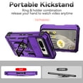 thumbnail image 2 of for Google Pixel Fold Case, Soft TPU & Hard PC Anti-scratch Sliding Cover Full Protection Ring Stand Rotating Kickstand Holder Magnetic Shockproof Phone Case Cover for Google Pixel Fold, Purple, 2 of 9