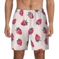 thumbnail image 3 of Uemuo Hand Drawn Strawberry Pattern Mens Swim Trunks Quick Dry Board Shorts with Mesh Lining, Stretch Beach Shorts Quick Dry No-Chafing Board Shorts-Large, 3 of 9