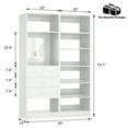 thumbnail image 2 of Homieasy 50'' Closet System Set of 2, Walk-in Closet System Set with 4 Drawers & Storage Shelves, Wooden Closet Tower with Mirror and Shoe Rack, Closet Organizer for Bedroom, 79.7" Height, White, 2 of 6