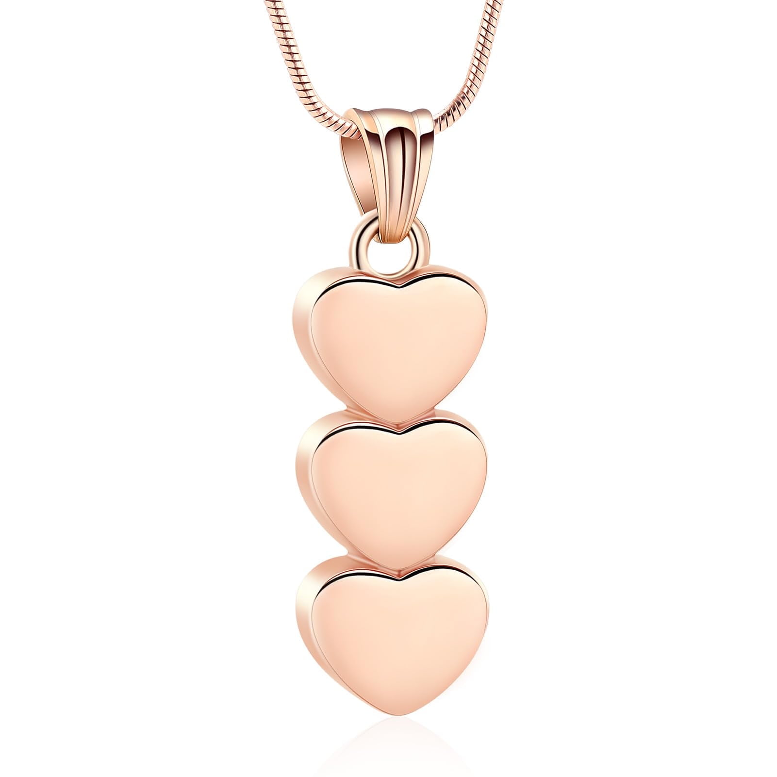Urn Necklace for Ashes Triple Heart Cremation Jewelry Necklace Stainless Steel Ashes Pendant for Women Men Heart Shaped Keepsake Memorial for Jewelry