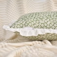 thumbnail image 3 of Unique Bargains Set of 2 Leaf Print Pillow Covers with Ruffled Trim Green 20" x 12", 3 of 7