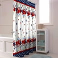 thumbnail image 4 of Patriotic 4th of July Shower Curtain, Poppy Flower Floral Shower Curtain Set with Hooks, Spring Summer Waterproof Fabric Shower Curtains for Bathroom Decor, 72x72 Inch Bath Curtain, 4 of 6