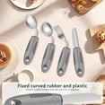 thumbnail image 5 of Grusce 4PCS Adaptive Utensils Set, 42° Angled Parkinsons Utensils, Stainless Steel Knife, Fork, Spoons for Hand Tremors Arthritis, Parkinson’s Elderly use, 5 of 11