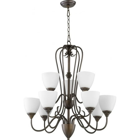 

6008-9-86-Quorum Lighting-Powell - 9 Light Chandelier in Transitional style - 29 inches wide by 31.5 inches high