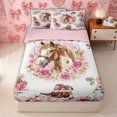 thumbnail image 2 of Erosebridal Cowgirl Floral Horse Zipper Twin Comforter Sets with Fitted Sheet and 2 Pillowcases for Girls, Country Western Print Zipper Bedding Set, Pink Reversible, 4 Pieces, 2 of 7