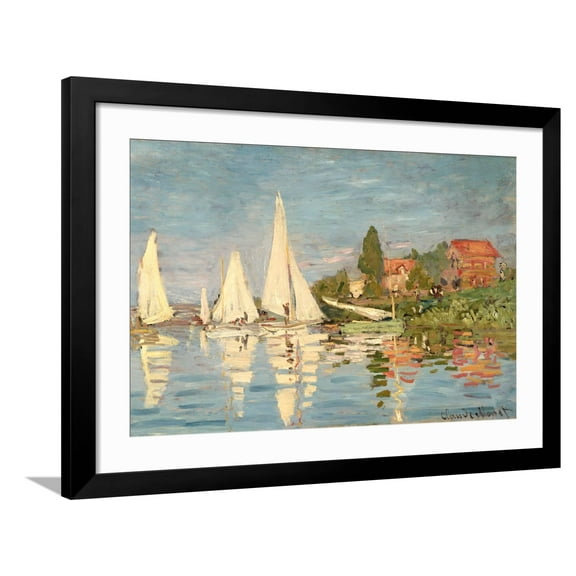 Art.com Regatta at Argenteuil, C.1872 Giclee Print by Claude Monet, Black Frame Wall Art, 40" x 32"