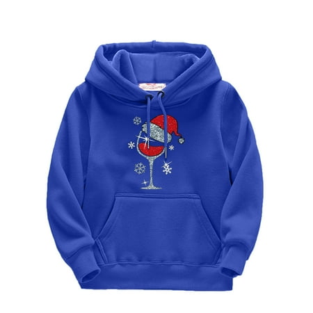 

Youmylove Toddler Kids Girls Boys Hoodies Christmas Santa Printed Drawstring Pullover Comfortable Tops Loose Long Sleeve Blouse With Pocket Sweatshirt Stylish Toddler Child Outwear