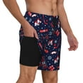 thumbnail image 2 of Balery Winter Skiing Snowflakes Bañador para hombre, shorts de playa de secado rápido con entrepierna y forro de compresión-3X-Large, 2 of 6