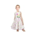 thumbnail image 2 of Girls Dress Purple Floral Big Swing Round Neck Party Classic Sleeveless 10 Years, 2 of 7