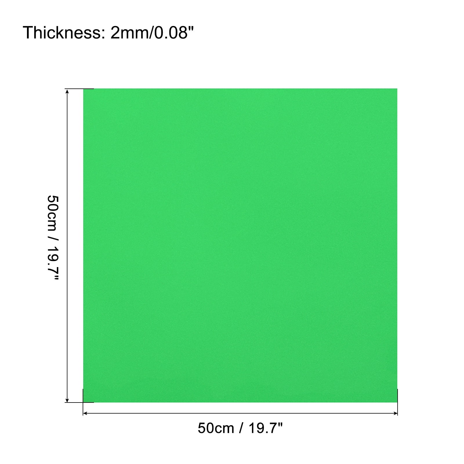 Uxcell EVA Foam Sheets Bright Green 19.7 Inch x 19.7 Inch 2mm Thick Crafts Foam Sheets for Costumes, Arts and Crafts Projects Pack of 5