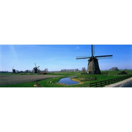 Windmills near Alkmaar Holland (Netherlands) Canvas Art - Panoramic Images (18 x (Best Windmills In Netherlands)