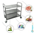 thumbnail image 5 of AmGood Stainless Steel Dining Cart - 3 Shelf Heavy Duty Utility Cart on Wheels (Medium - 34" Legth x 18" Width), 5 of 6