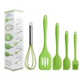 thumbnail image 1 of 5pcs Kitchen Ware Set Silicone Scraper Oil Brush Egg Whisk Spatula Cooking Utensil Tools, Red, 1 of 9