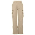 thumbnail image 4 of felwors Womens Relaxed Fit Baggy Cargo Pants Y2K Teen Girls Trendy Low Waist Parachute Pants Wide Leg Trousers Hiking Pants Khaki, XXXXL, 4 of 4