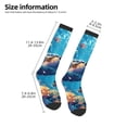 thumbnail image 3 of Bingfone Compression Socks for Women and Men Long Socks for Running Athletic Cycling Nurse-Colorful Underwater Plant Turtle, 3 of 8