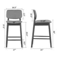 thumbnail image 3 of Set of 2 Aled Gray Fabric Bar Stool with Side Wings and Tufted Buttons, 3 of 7