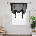 thumbnail image 2 of Namzi Solid Color Sheer Voile Window Curtains Light Filtering Tie Up Shade Adjustable Balloon Drapes Treatment for Small Window,1 Panel (39" x 47",Black), 2 of 5