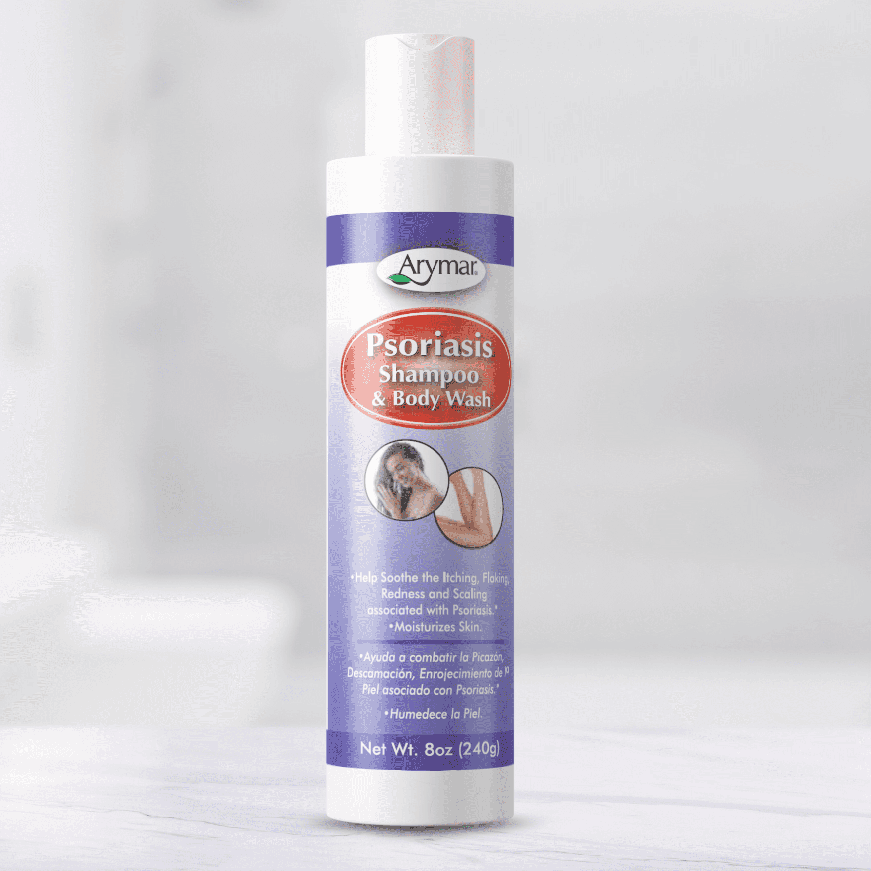 Arymar Psoriasis Shampoo & Body Wash, 8 fl oz -Hydrating & Soothing (2-Pack)