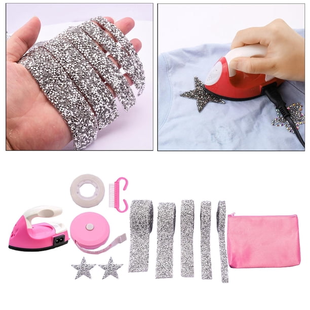 Kit de de en caliente portátil y práctico, camiseta, pantalones, estrella, hierro en parches de costura, aplique de de imit Blanco plateado Soledad Planchar en parches de costura