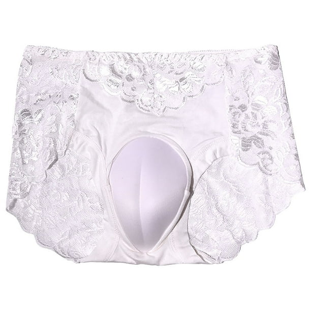 Calzoncillos De Algodón Para Hombre Y Mujer, Ropa Interior Con Personalidad, De Encaje, De Color Liso