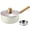 White, variant on Japanese cooking pot, non-stick cooking pot with two spouts, milk sauce pot with glass lid for preparing sauces, ramen and hot milk
