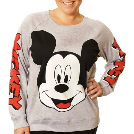 Disney Mickey Mouse - Mickey Mouse Women's Plus Printed Crewneck Raglan ...