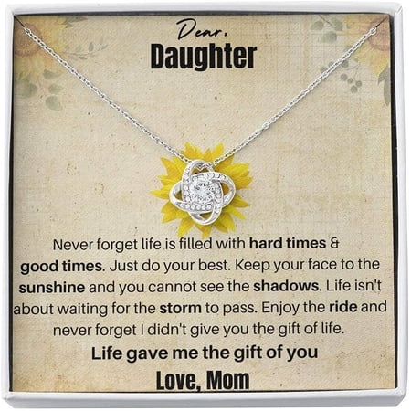 To My Daughter, Gift for Daughter from Mom, Birthday, Graduation, Christmas Present, sunflower necklace, Daughter Gifts, Anniversary Gift, Necklace Jewelry With Message Card & Box