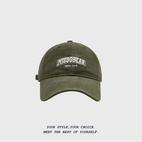 MIZOOBEAR Men's Soft Top Wide Brim Baseball Cap with Sanded Finish and Triple Embroidery Design for Fall Winter Season