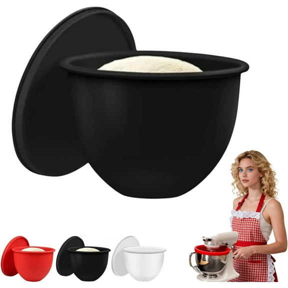 Reusable Silicone Bowl Liners for 5 Qt Tilt-Head Mixers | Essential Baking & Cooking Accessories, Perfect Add-On for Kitchen Aid Mixers（Black 1 PCS）