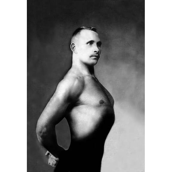 Right Profile of Bodybuilder from the Waist Up Fine art canvas print (20" x 30")