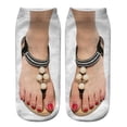 thumbnail image 1 of 3D Pattern Sandals Print Socks Running Socks Women Personality Low Ankle, 1 of 2