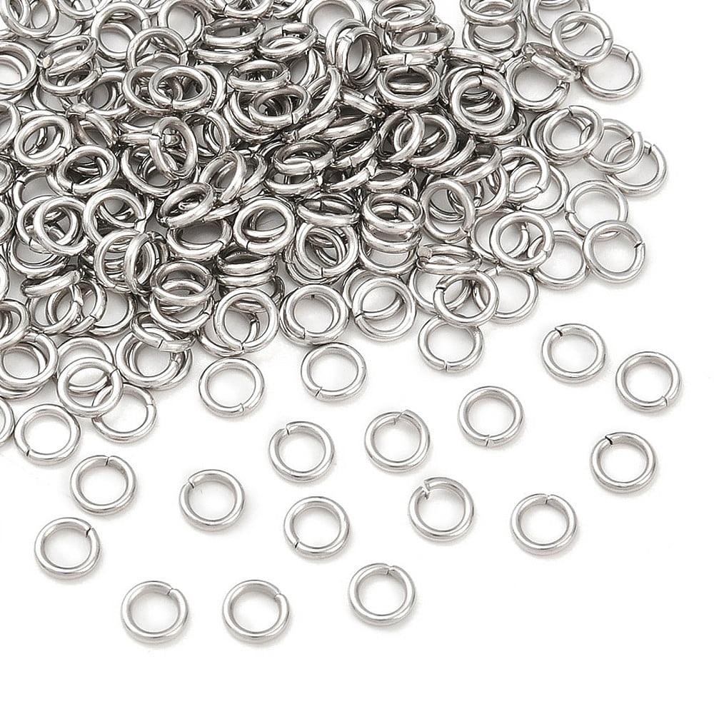 Resistant 304 Stainless Steel Open Jump Rings Saw Cut Seamless Round Stainless Steel Color 5x0.9mm 19 Gauge Inner Diameter: 3.2mm