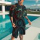 thumbnail image 3 of Conjunto de camiseta de manga corta con estampado 3D, estilo retro deportivo, informal, para hombre, estilo europeo y americano, 3 of 5