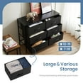 thumbnail image 4 of Aukfa 6 Drawer Dresser,Wide Chest of Drawers for Bedroom with Metal Frame for TV,Black, 4 of 7