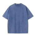 thumbnail image 2 of Zimjoy Oversized Tshirts for Men Casual Crewneck Blue Tees for Men Vintage Mens Washed Cotton T Shirts Loose Fit Short Sleeve Fashion Clothing, Blue M, 2 of 8