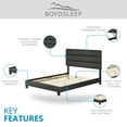 thumbnail image 4 of Boyd Sleep Piedmont Black Faux Leather King Size Fully Upholstered Platform Bed Frame with Adjustable Headboard, 4 of 14