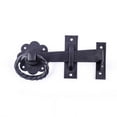 thumbnail image 6 of Black Wrought Iron Gate Floral Ring Turn Latch Lock Set 6" Latch Pull Catch Renovator's Supply, 6 of 11
