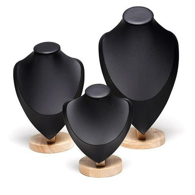 Ruiboury Présentoir à Colliers Buste Chic et Stable pour Commode Magasin de Détail Vitrine Noir m 1ensemble