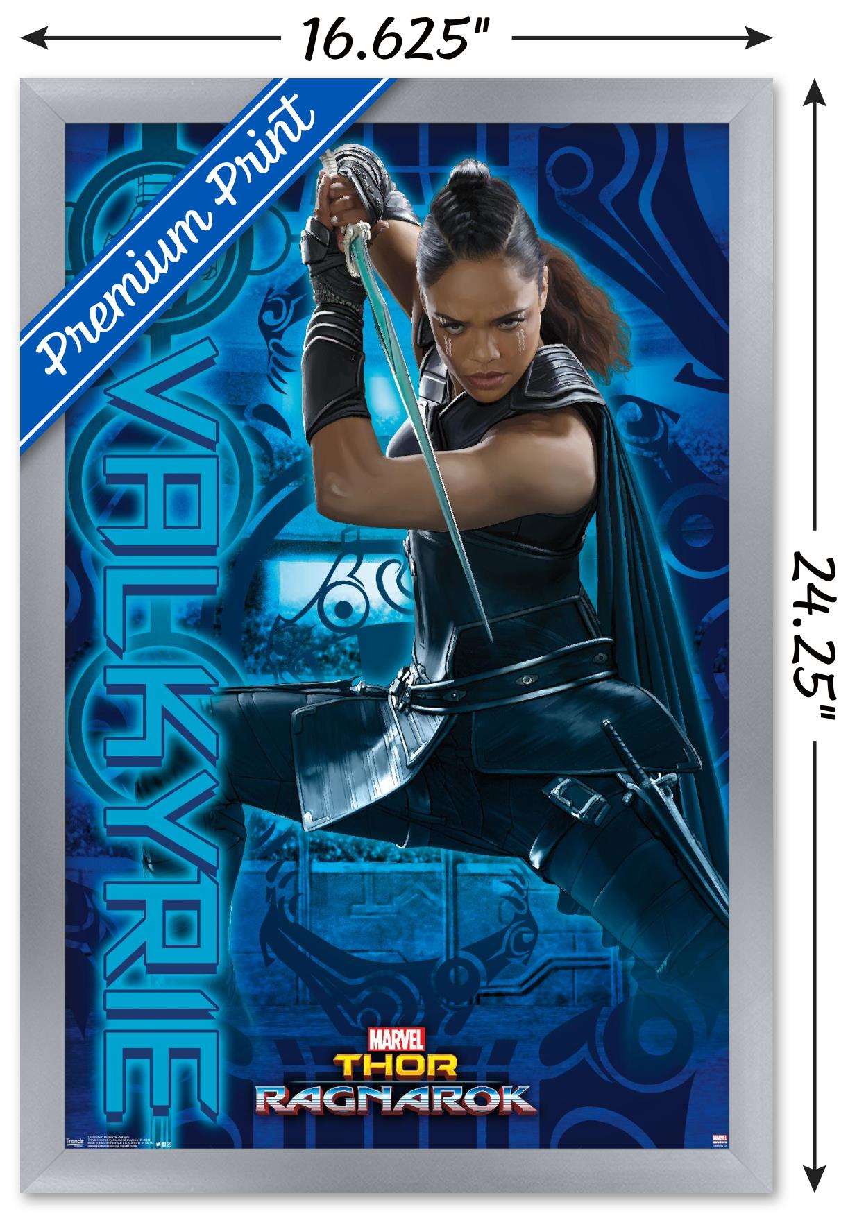 Marvel Cinematic Universe - Thor - Ragnarök - Valkyrie Wall Poster, 14.725" x 22.375", Framed