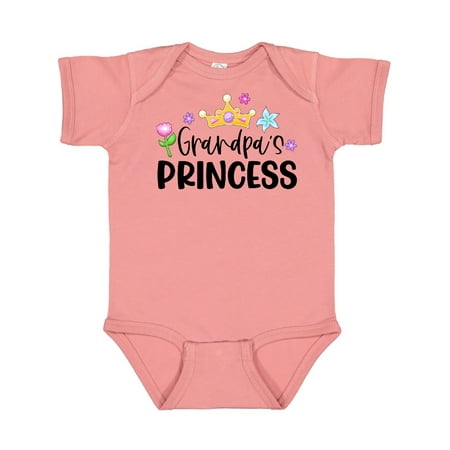 

Inktastic Grandpa s Princess Crown and Flowers Gift Baby Girl Bodysuit