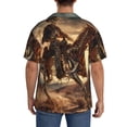 thumbnail image 3 of Rateoe Western Skeleton Cowboy Horse Pattern Men's Short Sleeve Classic Shirt, Casual Short-Sleeved Shirt, Lightweight Summer Shirt, Cuban Collar Shirt,Button-Front Shirt-XX-Large, 3 of 5