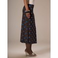 thumbnail image 3 of Brown Polka Dot Midi Skirt Flowing A-Line Casual Summer, 3 of 5