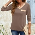 thumbnail image 3 of Langwyqu Slim Fit Women Long Sleeved V-Neck Shirt Tops, 3 of 5