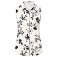 thumbnail image 6 of Xdegoge Sleeveless Blouse for Women V Neck Lapel Collar Work Office Tank Tops Retro Vertical Striped Print Slimming Fit Breathable Soft Satin Fabric Summer Tops, 6 of 6