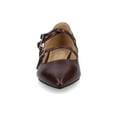 thumbnail image 6 of Journee Womens Gretel Multistrap Buckle Detail Pointed Toe Block Heel Comfort Ballet Pumps, 6 of 9
