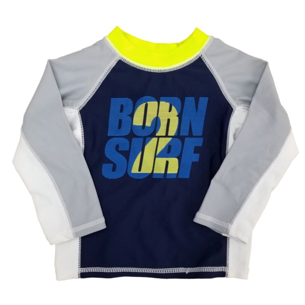 Infant Boys Born 2 Surf Long Sleeve Rash Guard Swim Shirt 36 Months