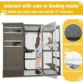 thumbnail image 5 of Gowoodhut Large Outdoor Catio Cat Enclosures - Wooden Cat House Weatherproof with Multi Platforms & Weather Resistant Roof, Catio Combined- 71" H 77" L, 5 of 6